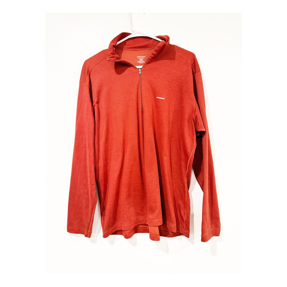 Patagonia Capilene Midweight Quarter Zip Base Layer Mens XL Burnt Orange Rust